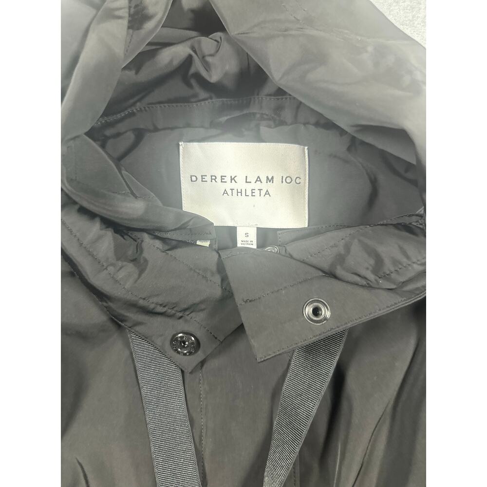Derek Lam 10 C Athleta Rain Jacket Women's Size Small Black Full-Zip Hooded - Picture 7 of 8